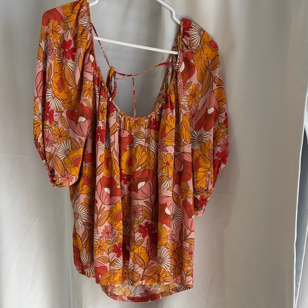 Sanctuary‎ Floral Blouse - Red, Orange, Yellow